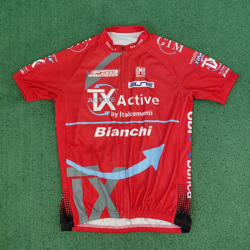 Santini Tx Active Red & White Cycling Jersey Sz Large